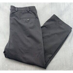 Brooks Brothers Men's 40x30 Hudson Black Chino Flat Front Straight Pants Slacks